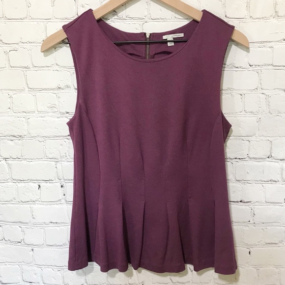 Halogen Tops - Halogen Peplum zip back sleeveless top stretchy!